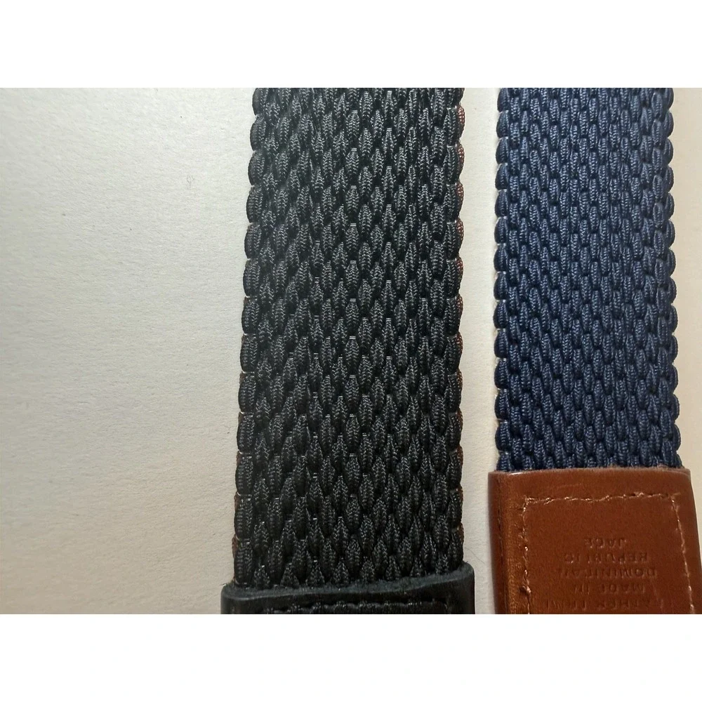2- TOMMY BAHAMA MENS REVERSIBLE BELT | G13 L/XL (42-44) Stretch Black, Blue, Tan